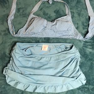 Pin up style Land’s End bikini w/swim mini. Sz 6